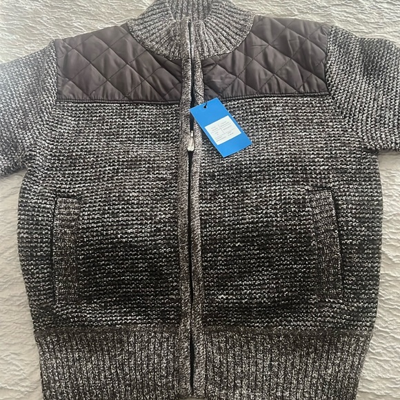 Gioberti Boy's Knitted Full Zip Cardigan Sweater with Soft Brushed Flannel - Picture 5 of 5